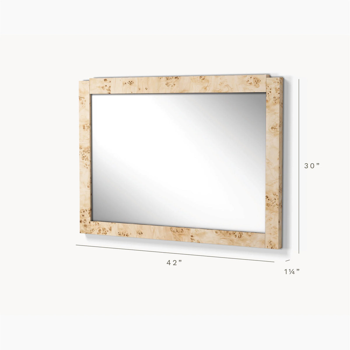 Wesley Burl Wall Mirror - Light Brown