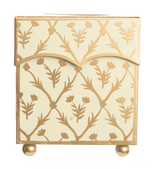 Ivory & Gold Tulip Wastepaper Basket & Tissue (2 Options)