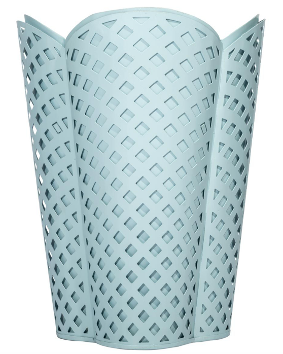 Slate Blue Lattice Wastepaper Basket & Tissue (2 Options)