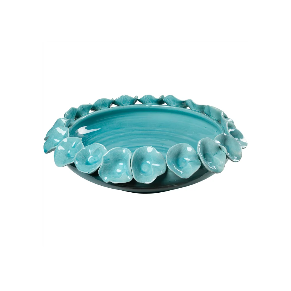 Bowl with Petals, Turquoise
