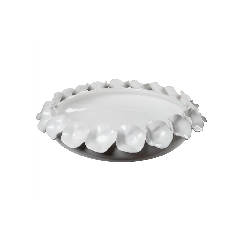 Bowl with Petals, White
