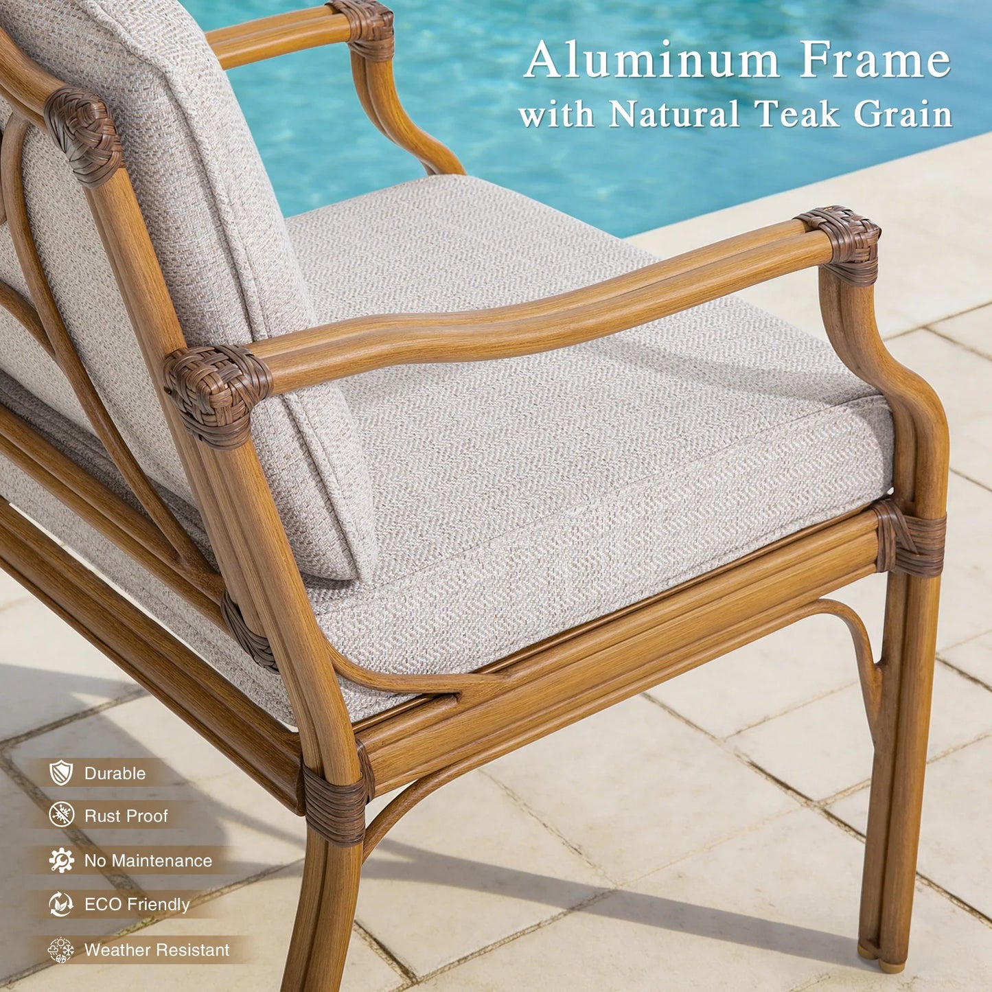 Arcadia Weather-Resistant Outdoor 84"L Dining Table and 6 Armchair