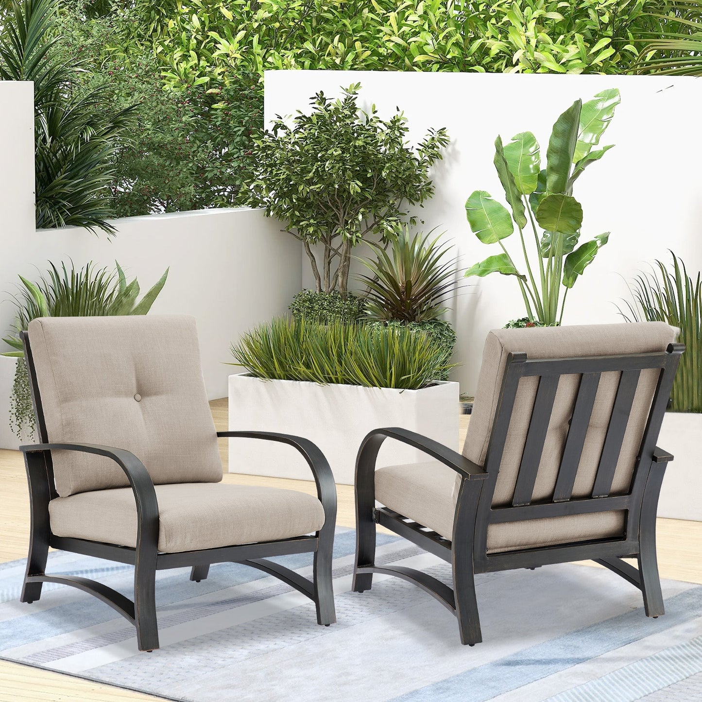 Chamber 3 pieces Outdoor Bistro Sets with Fixed Chair
