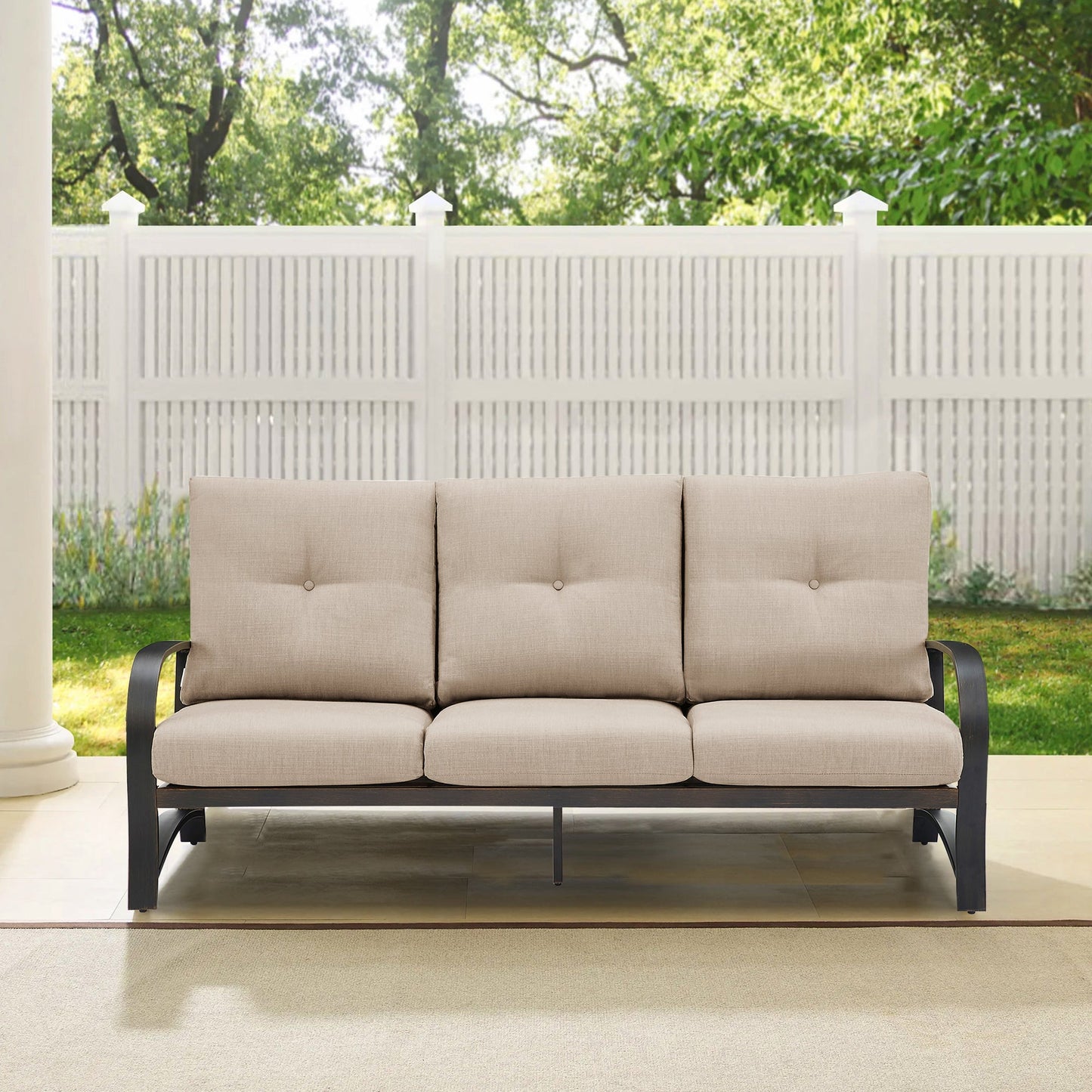 Chamber Aluminum 5 Seat Patio Conversation Sets With Sunbrella® Cushions