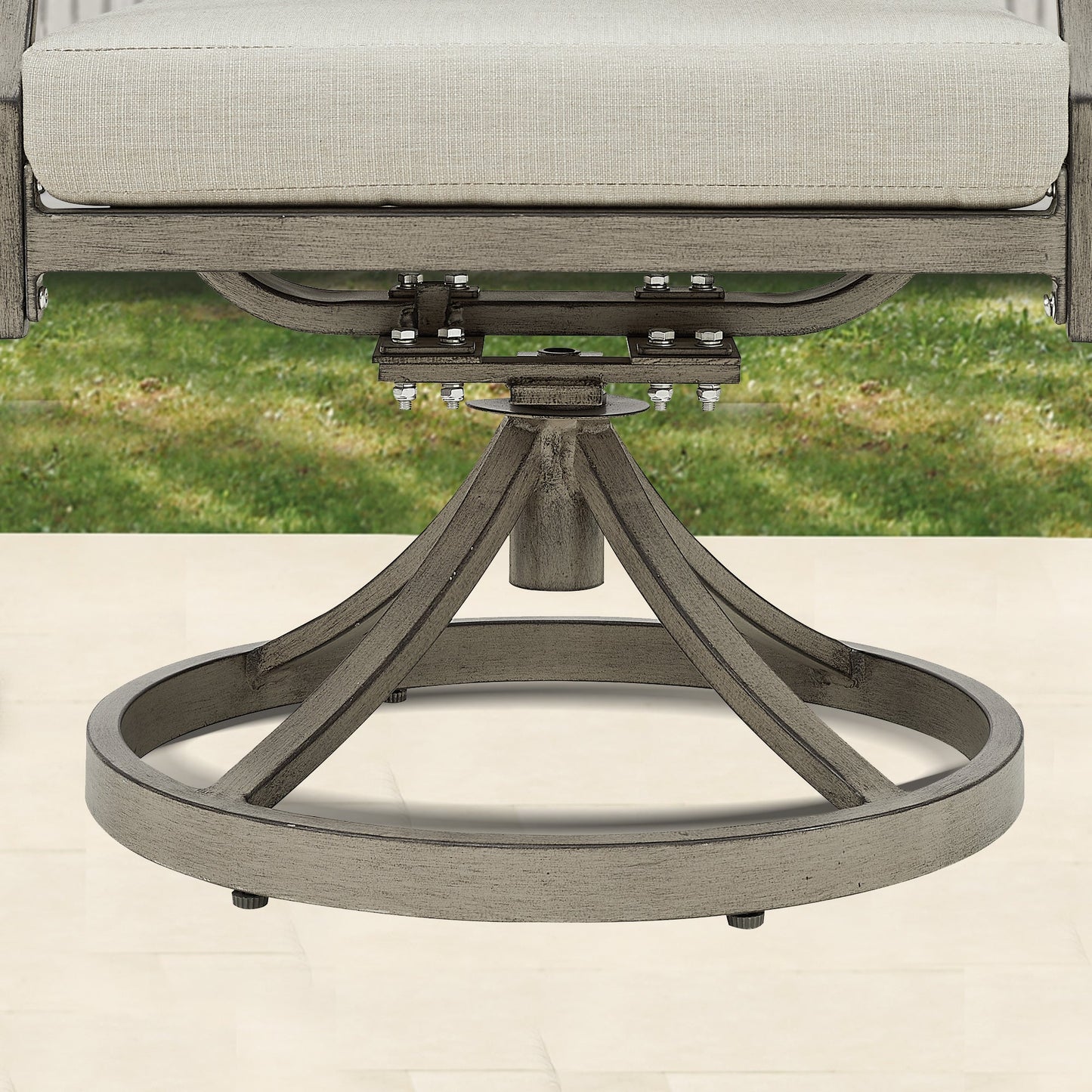 PEAKHOME Azur Patio Swivel Dining Chair with Sunbrella® Cushions Set of 2