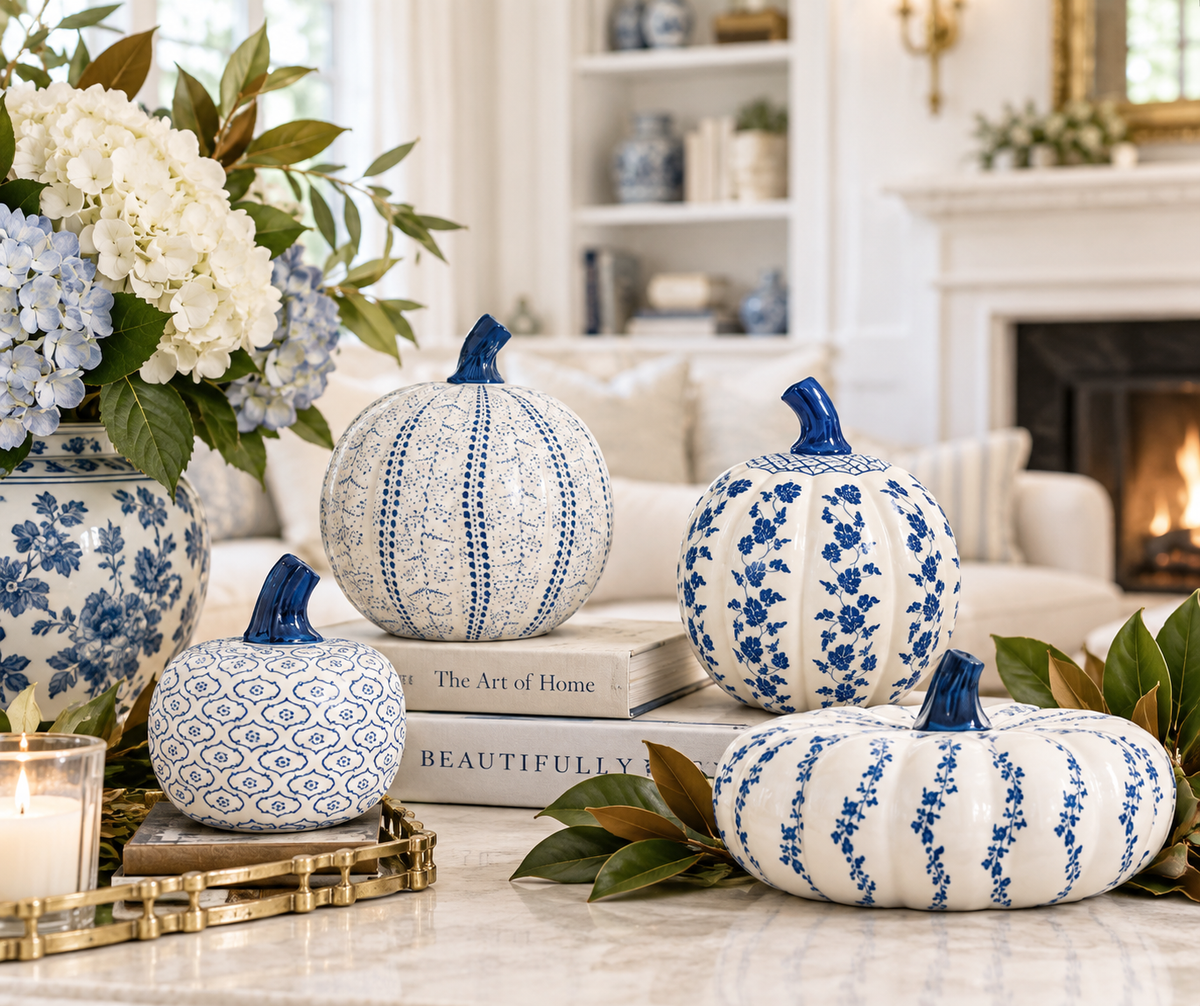 Crackle Extra Large Porcelain Pumpkin