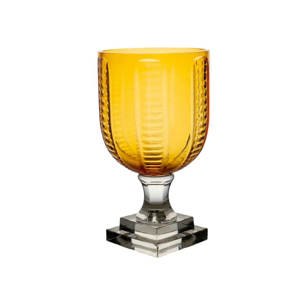 Glass Hurricane, Amber Top Clear