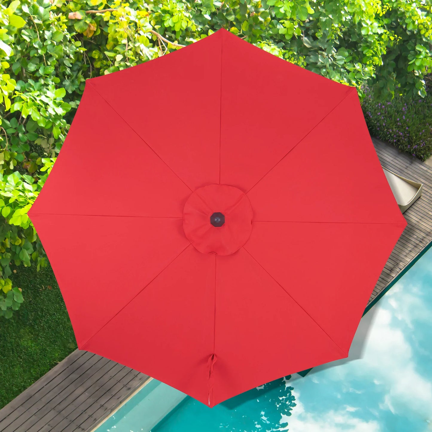 PATIO TREE 11ft Patio Octagon Market Umbrella with Sunbrella® Fabric (Jockey Red)