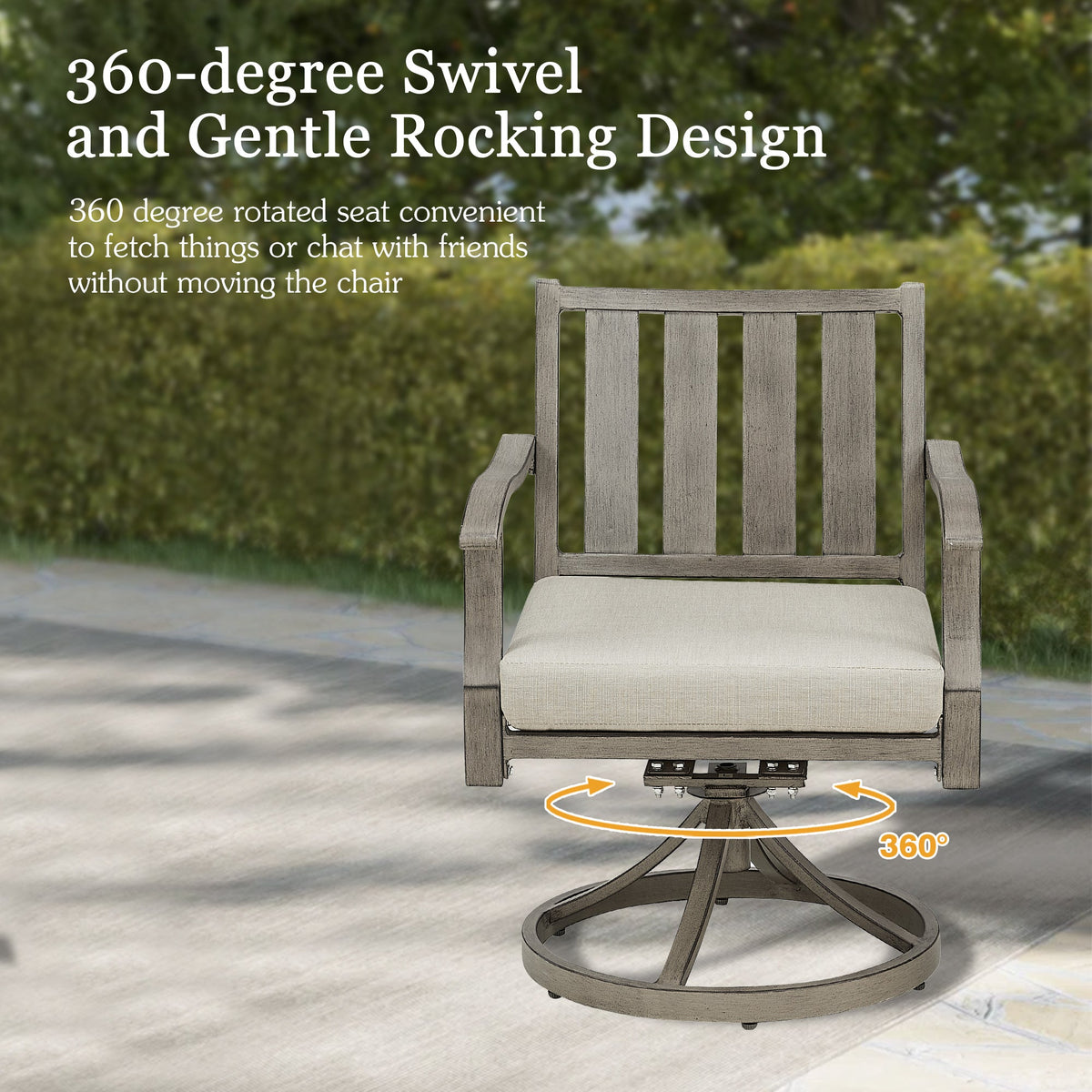 Azur Patio Round 60" Dining Set With Removable Lazy Susan And Sunbrella® Cushions