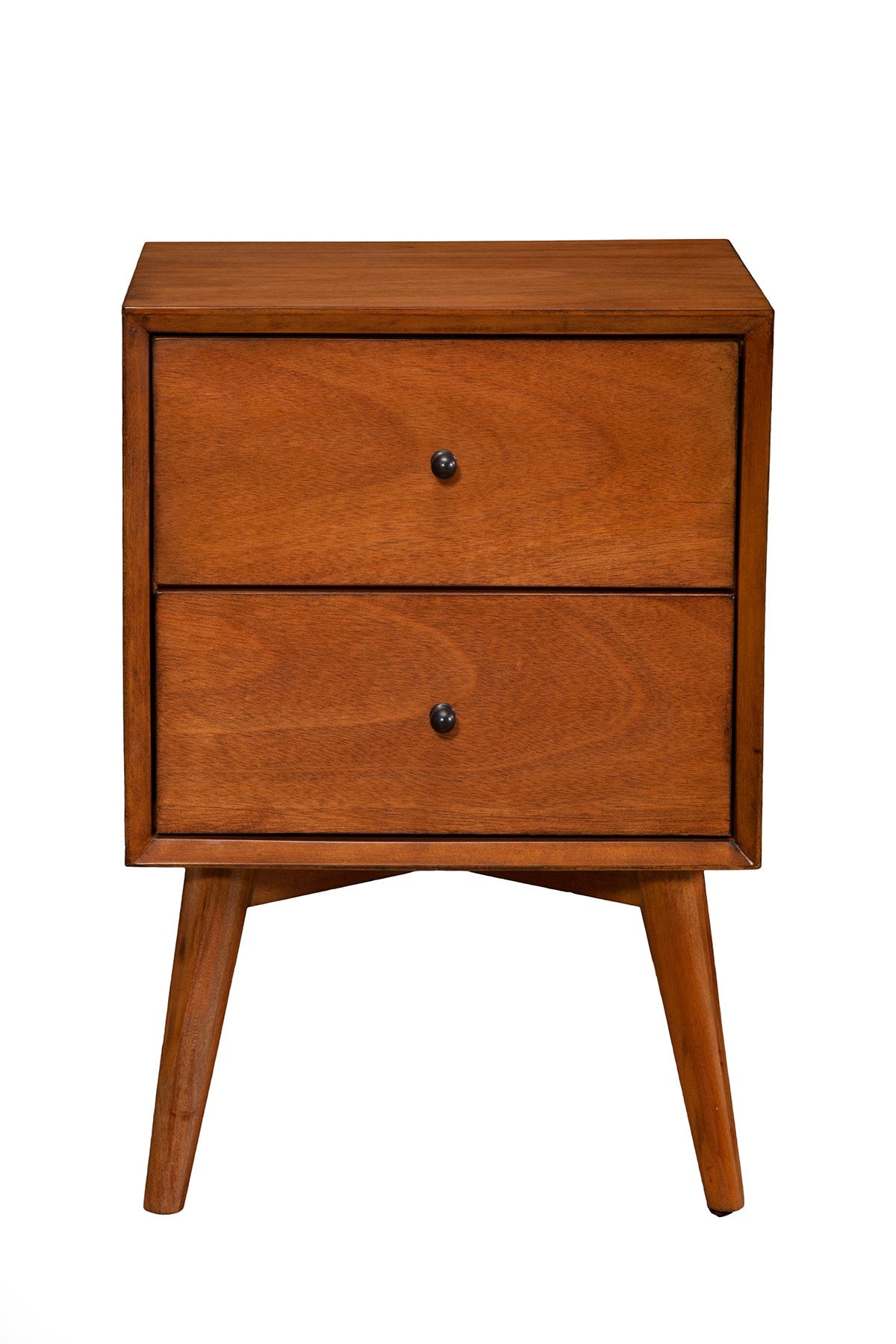 Flynn Mid-Century Nightstand, Chestnut Mahogany