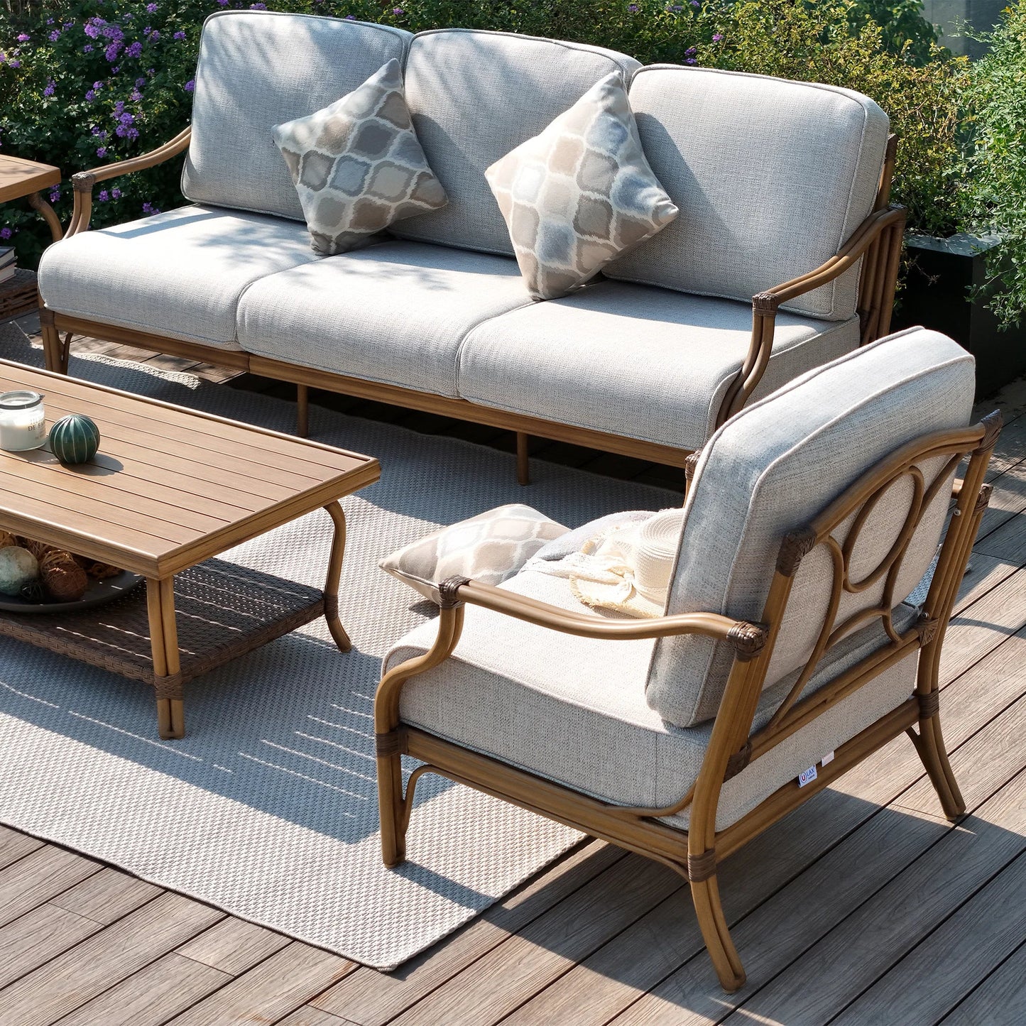 Arcadia Outdoor Sofa and 2 Chairs with Coffee Table