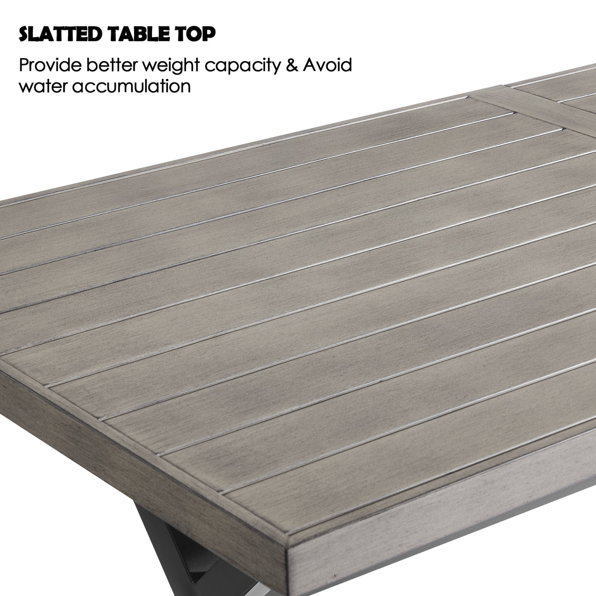 PEAKHOME Azur 82.5” Rectangular Outdoor Dining Tables