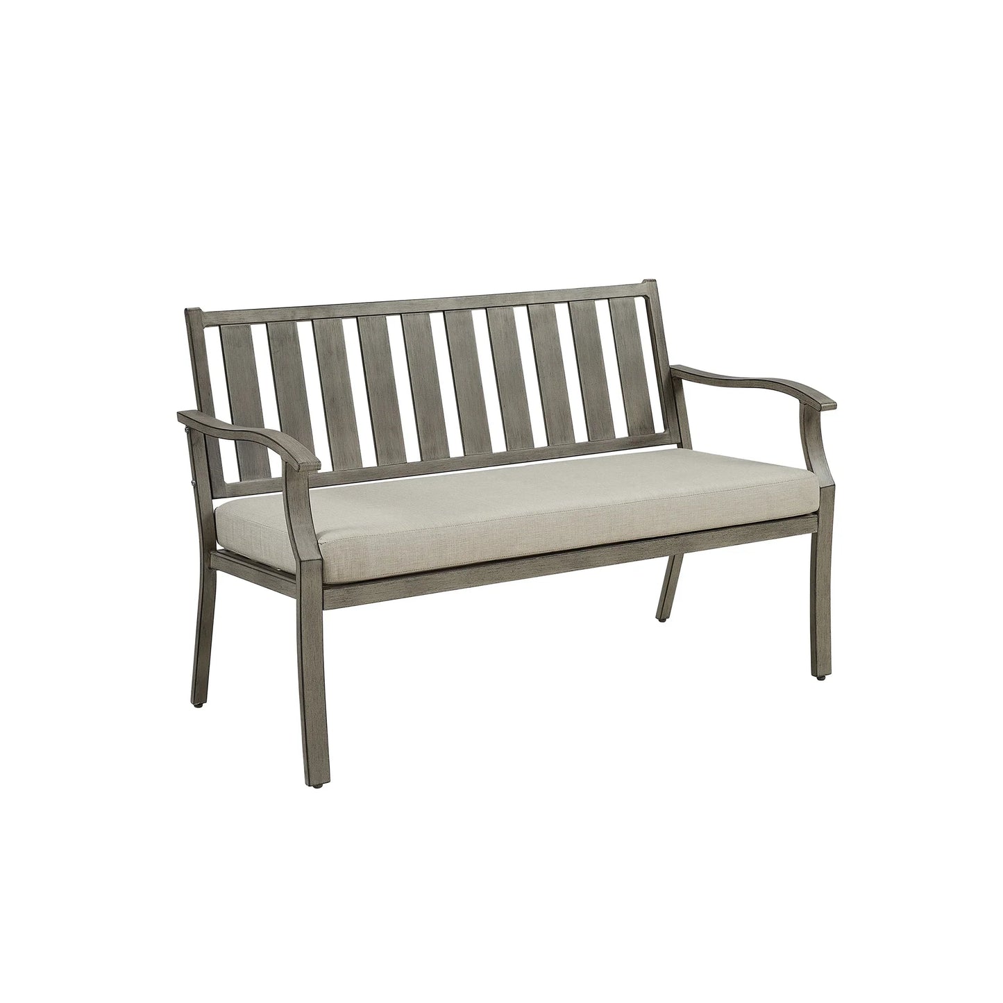 PEAKHOME Azur Patio Aluminum Bench with Sunbrella® Cushions