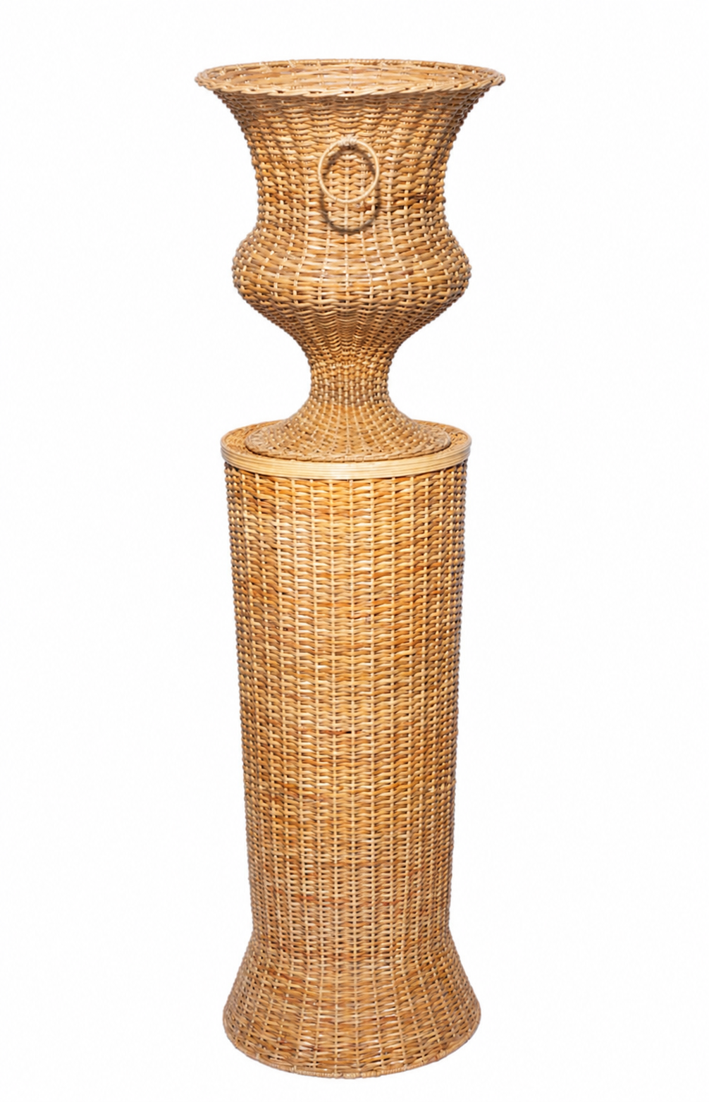 Round Wicker Urn and Pedestal (2 Options)