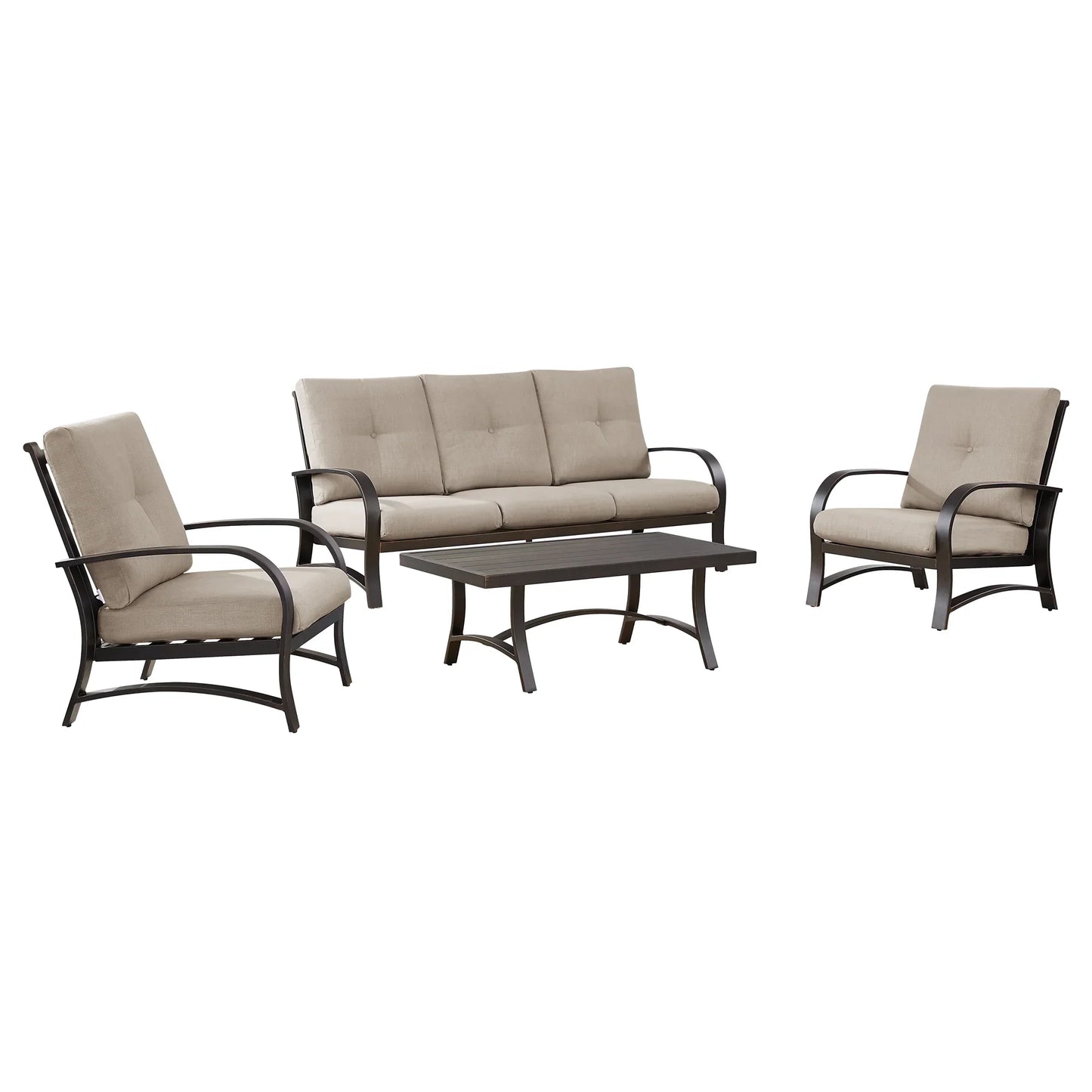 Chamber 4 Pieces Aluminum Patio Deep Seating Sets with Sunbrella® Cushions