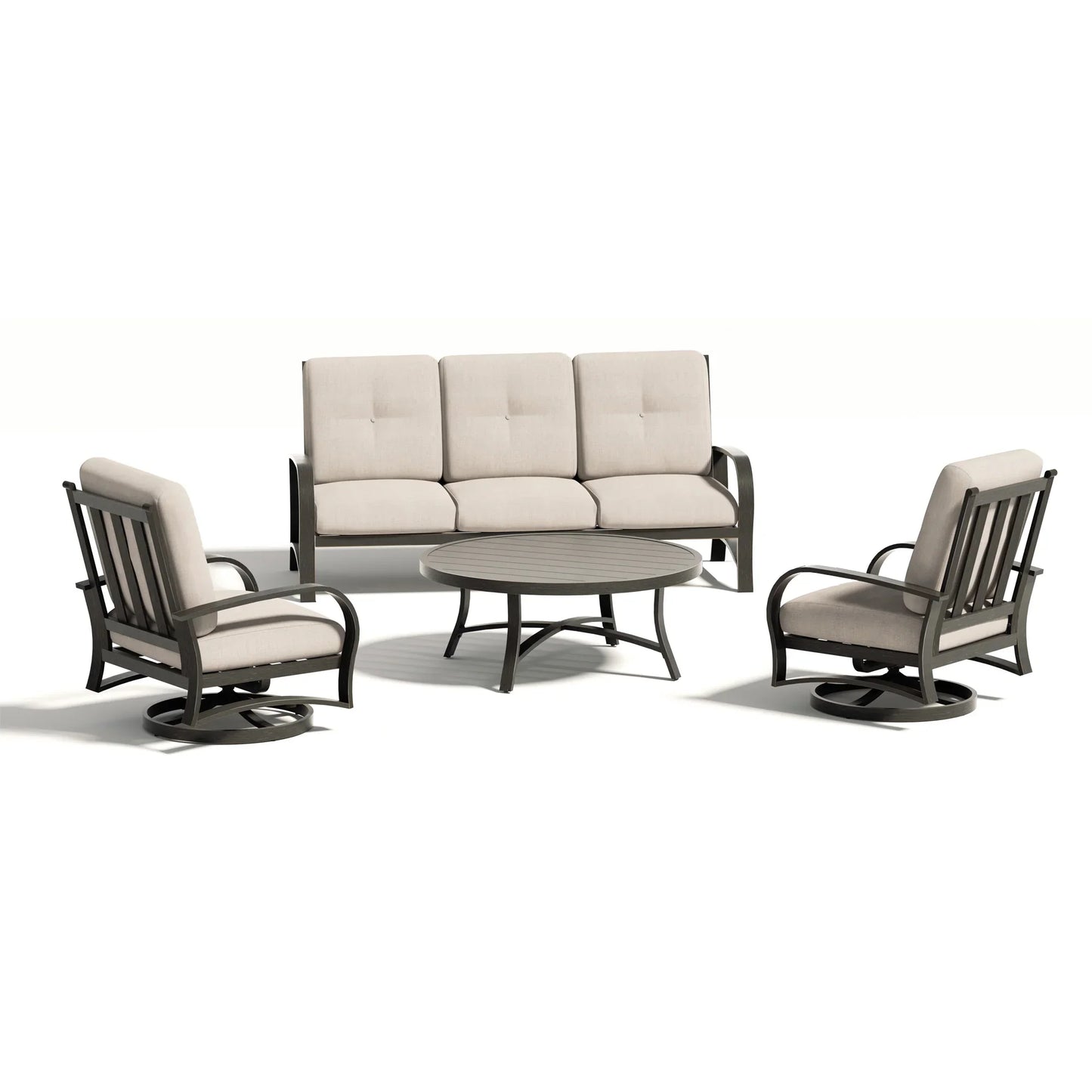Chamber Aluminum 5 Seat Patio Conversation Sets With Sunbrella® Cushions