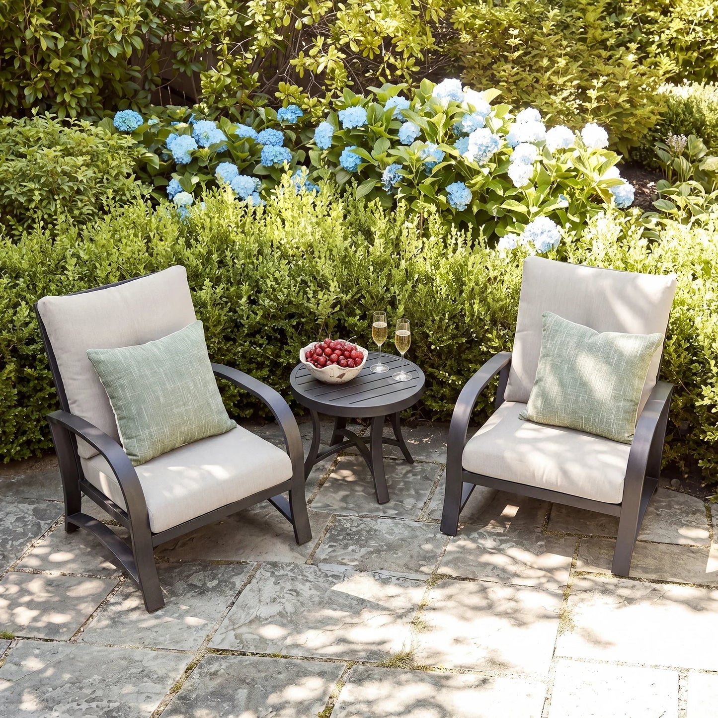 Chamber 3 pieces Outdoor Bistro Sets with Fixed Chair
