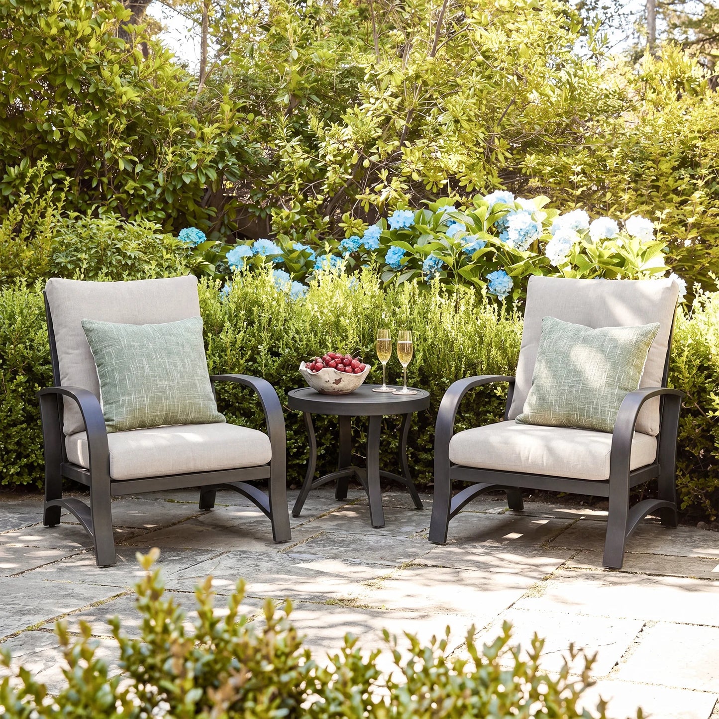 Chamber 3 pieces Outdoor Bistro Sets with Fixed Chair