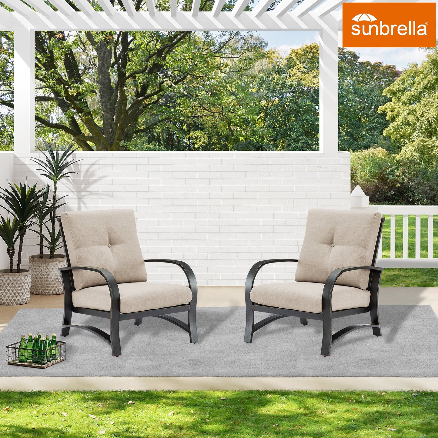 Chamber Patio Aluminum Club Chair with Sunbrella® Cushions