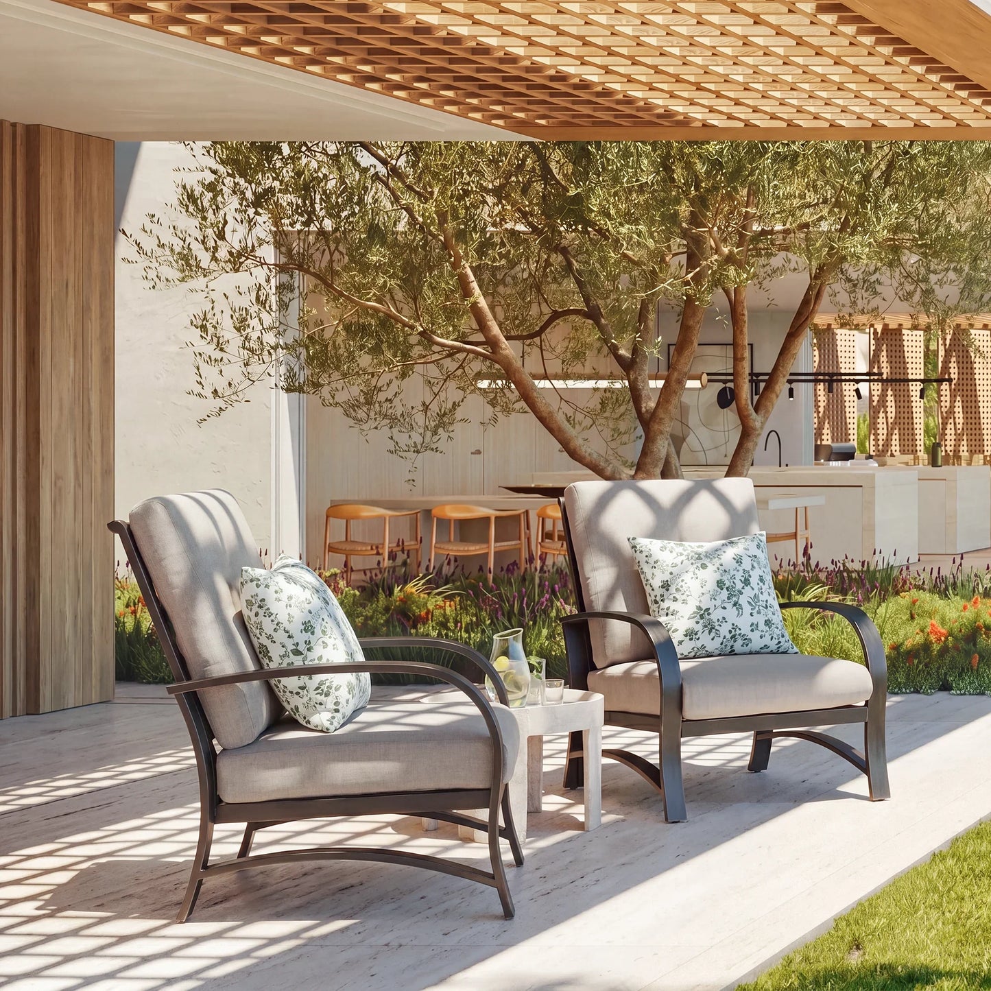 Chamber Patio Aluminum Club Chair with Sunbrella® Cushions