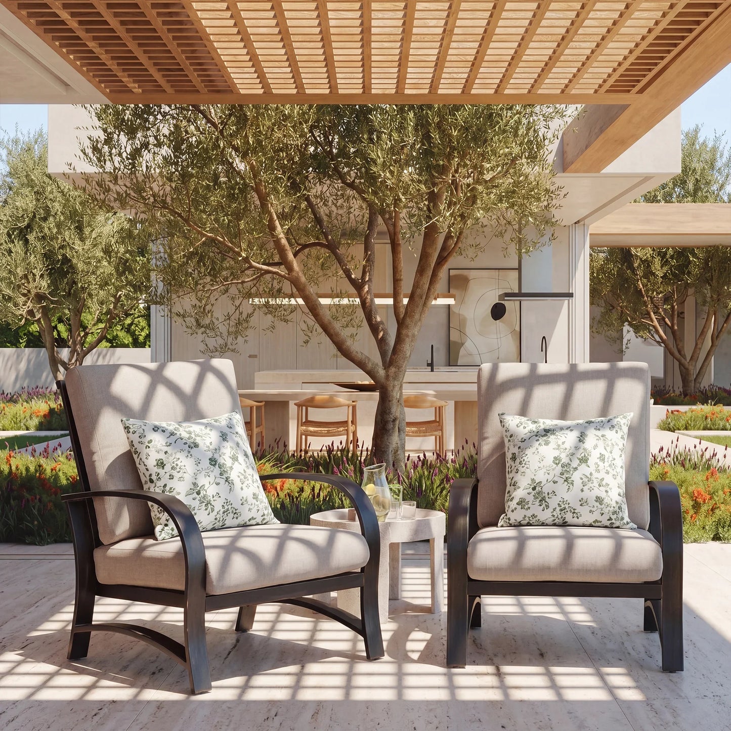 Chamber Patio Aluminum Club Chair with Sunbrella® Cushions