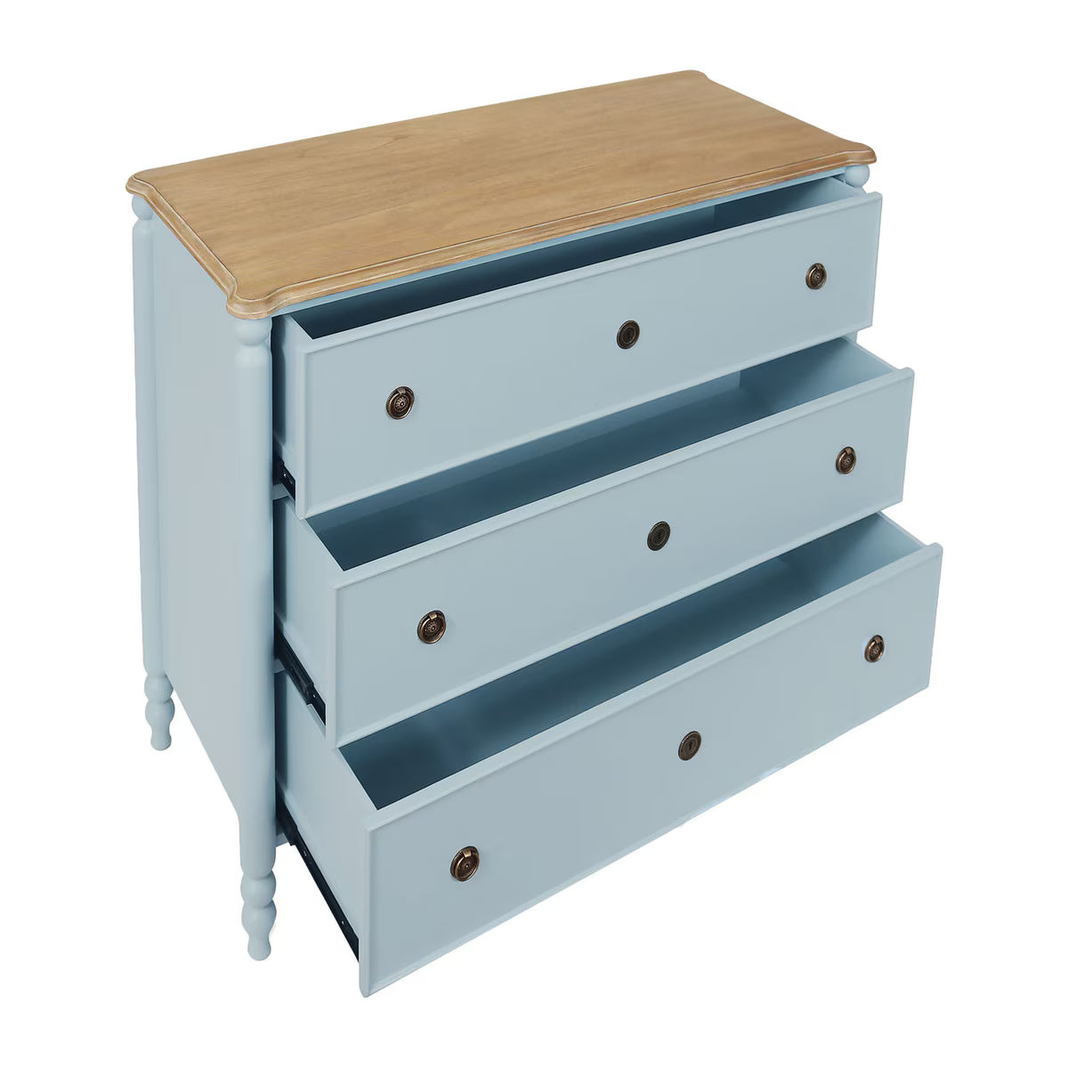 Ashford Large 3 Drawer Dresser, 45"W, Powder Blue