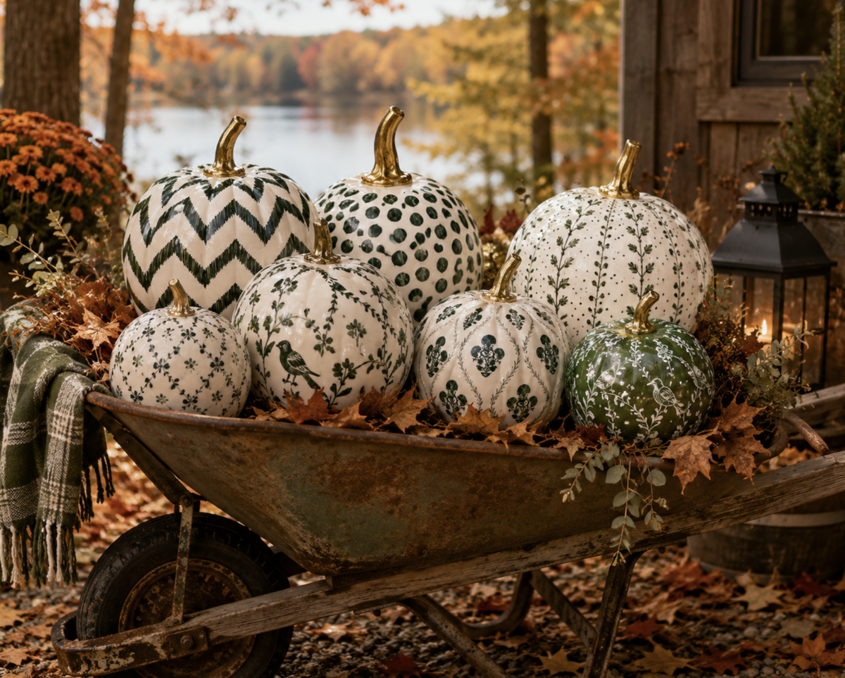 Green Chevron Pumpkin