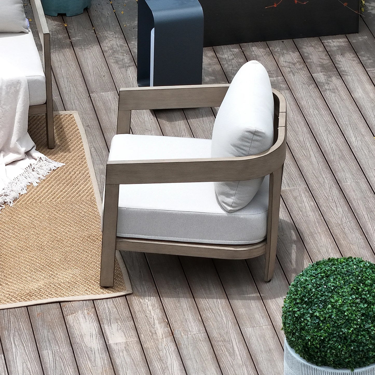 PEAKHOME Harmonti Outdoor Aluminum Club Chair With Cushions Set of 2
