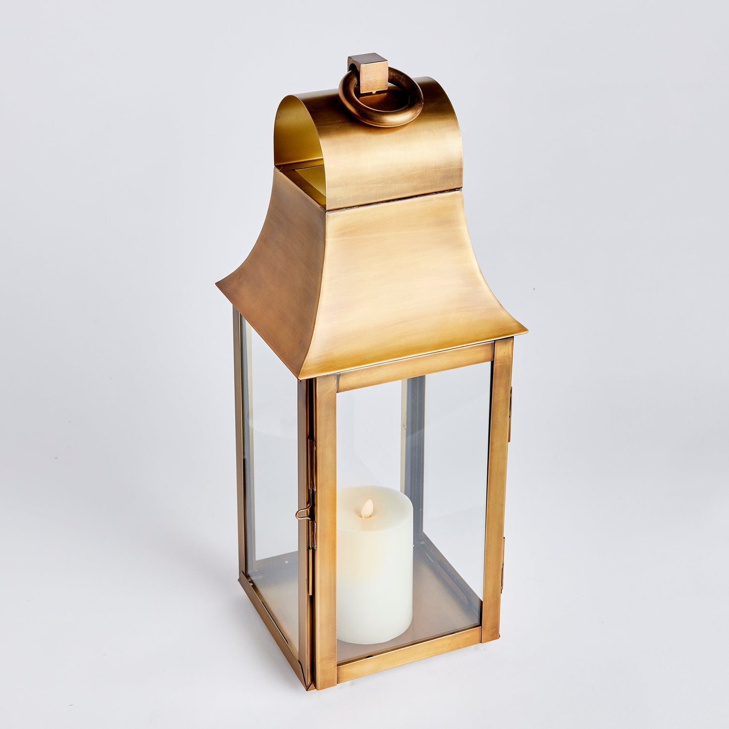 Geneva Lantern, Small Antique Brass