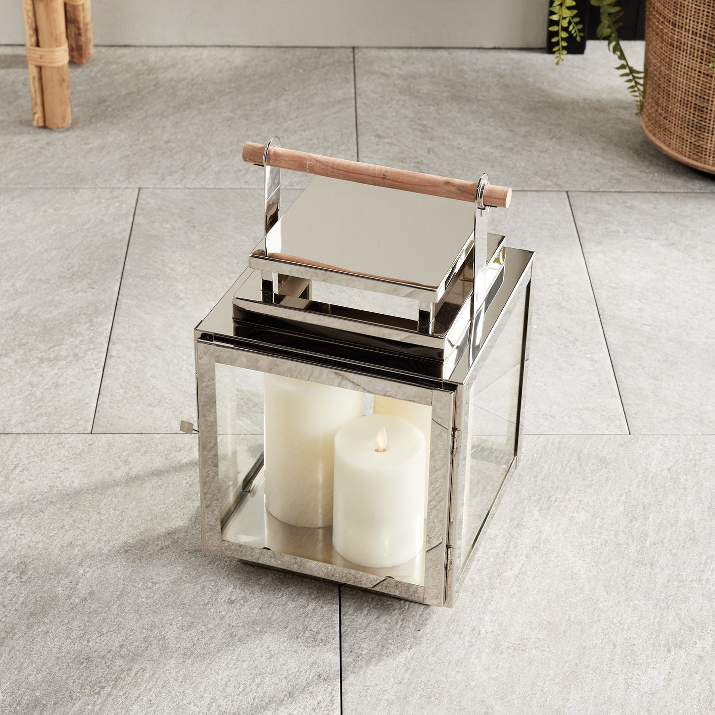 Adwin Outdoor Lantern, Medium -Nickel