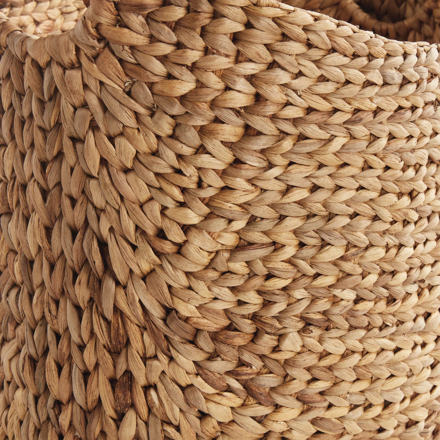 Josette Water Hyacinth Baskets with Handles, Set of 2
