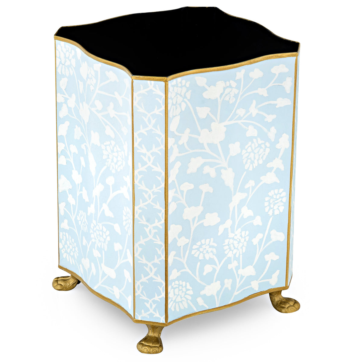 Pale Blue Spring Floral Wastepaper Basket & Tissue (2 Options)