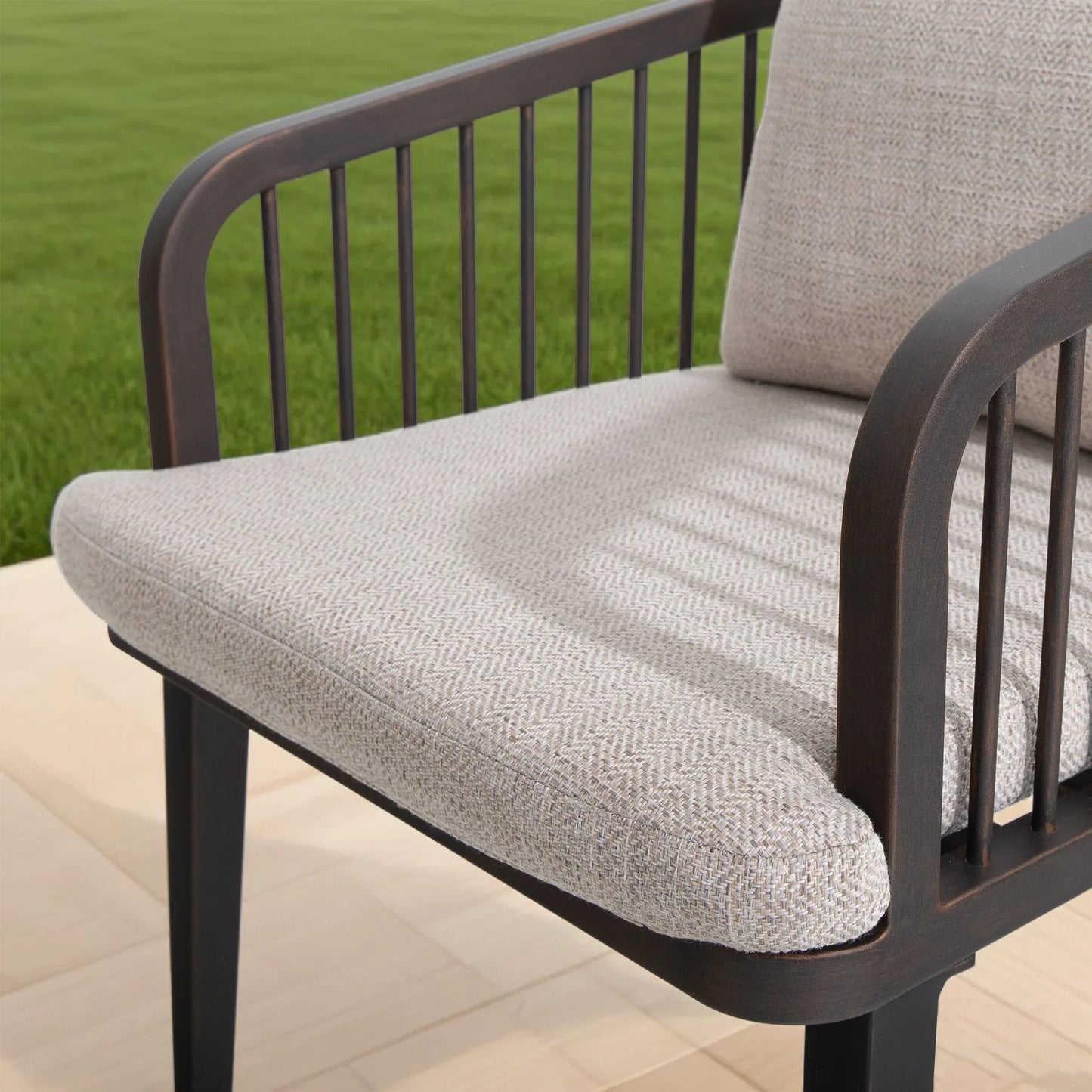 Asheville Patio Rectangular Dining Table and 6 Dining Chair