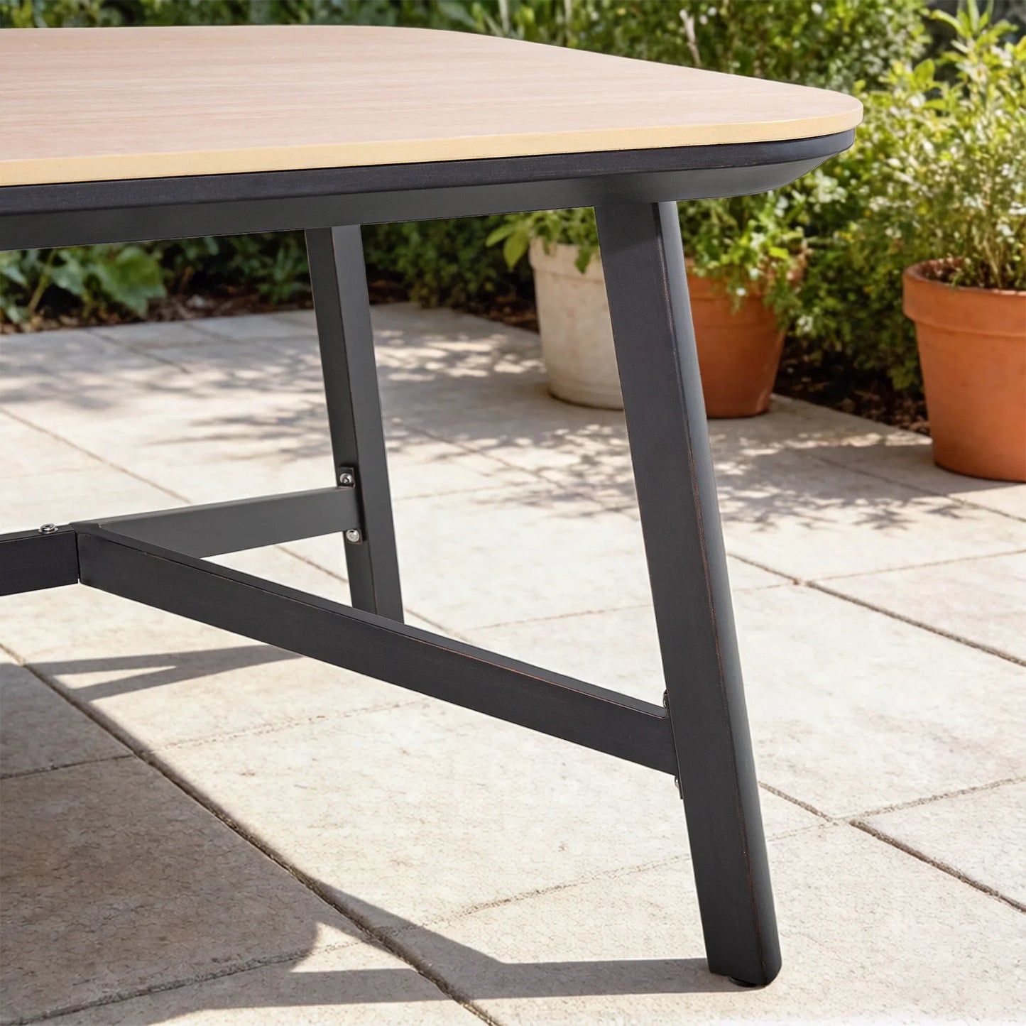 Asheville Patio Rectangular Dining Table and 6 Dining Chair
