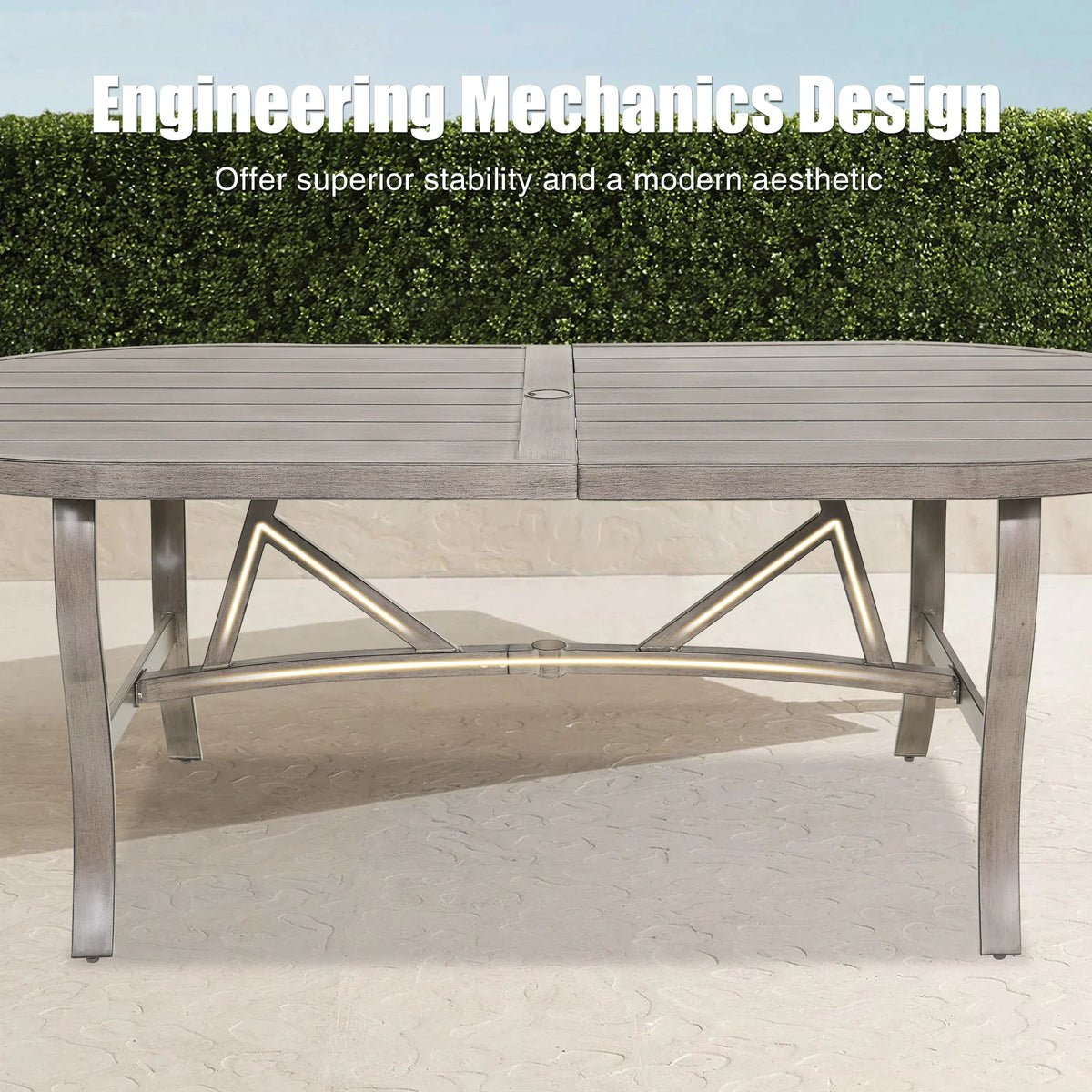 Amario 7-Piece Aluminum Outdoor Oval Dining Set with Sunbrella® Cushions