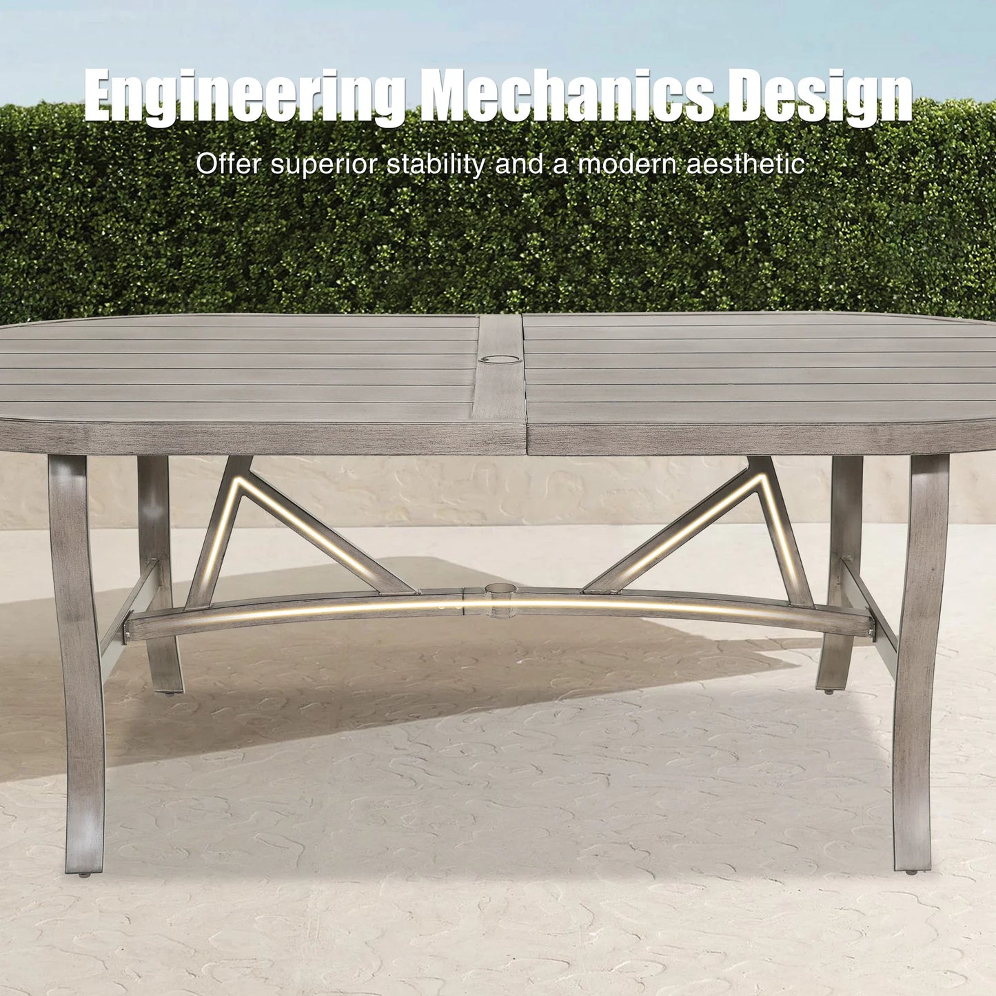 Amario 7-Piece Aluminum Outdoor Oval Dining Set with Sunbrella® Cushions