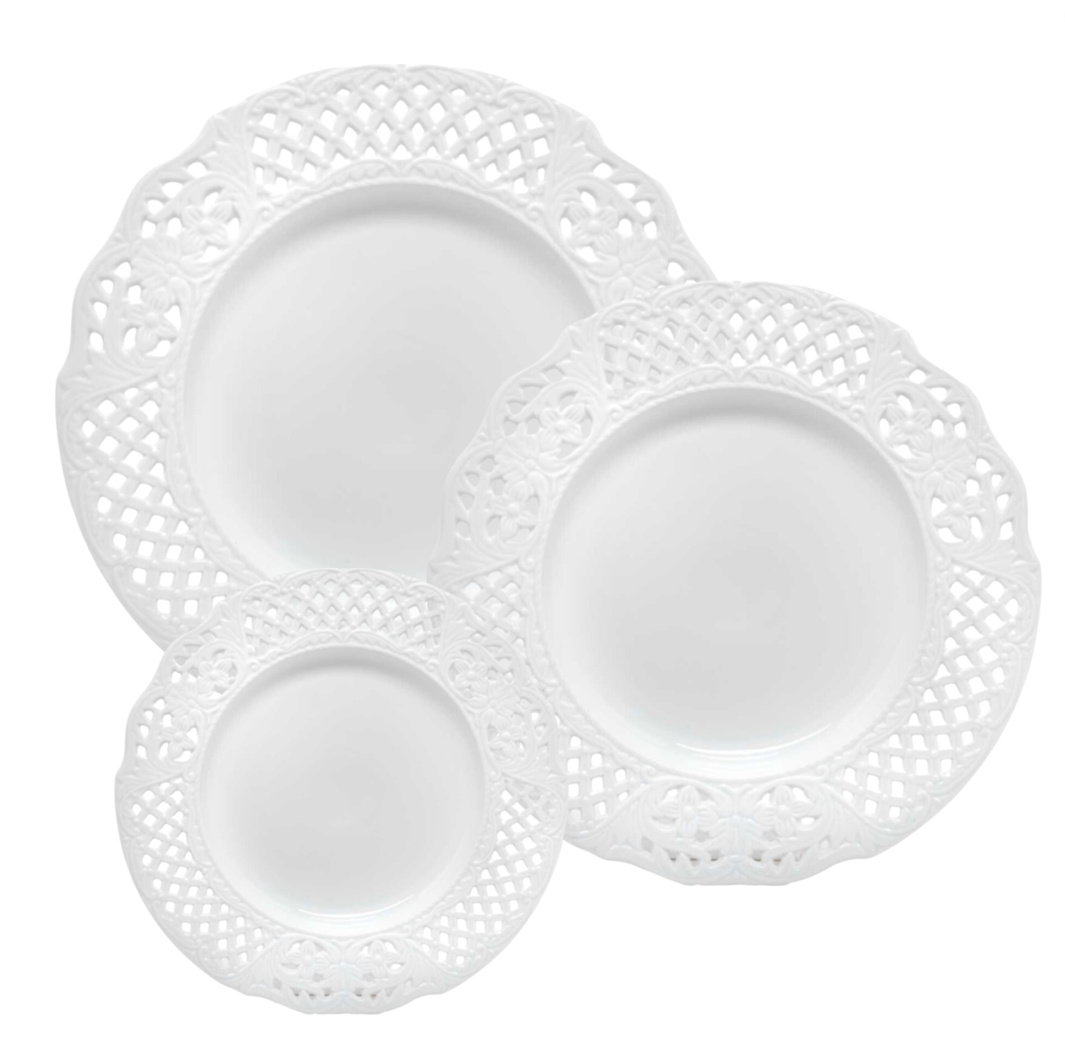 White Pierced Floral Dinnerware