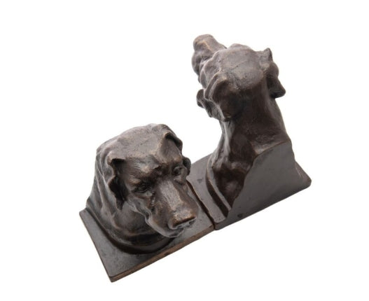 Bronze Lab Iron Bookends