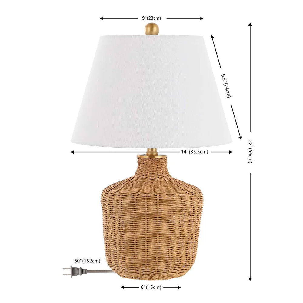 Safavieh Saolia, 22 Inch, Rattan Table Lamp