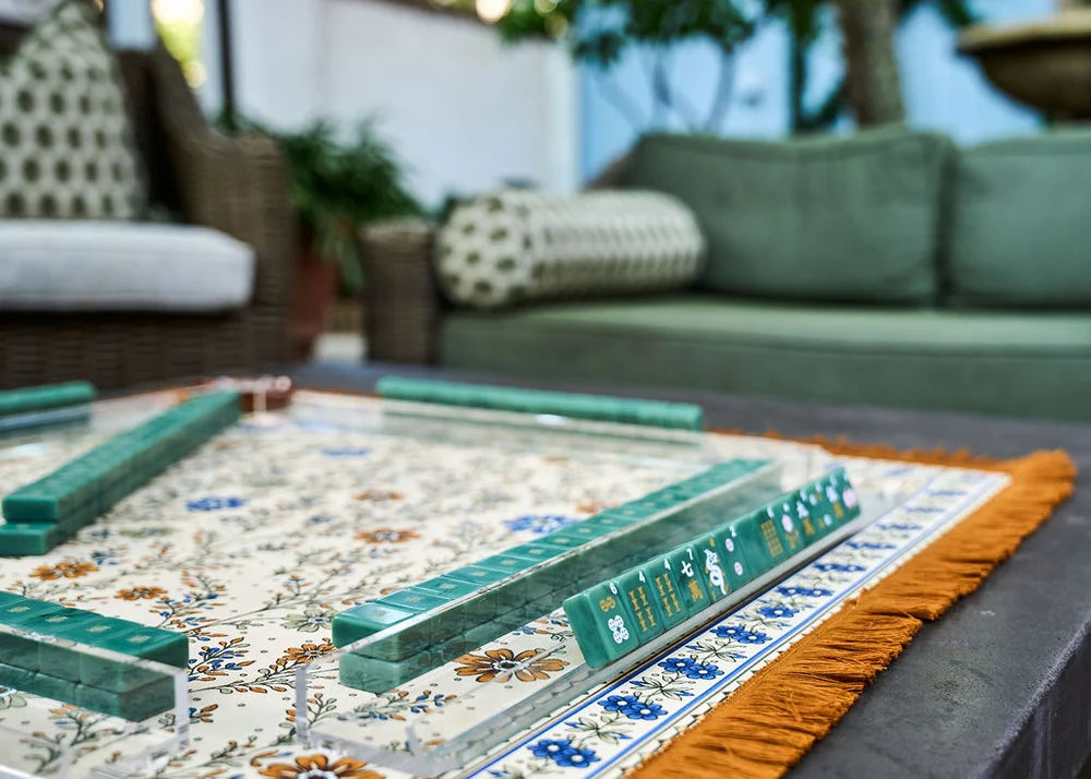 The Sonoma Mahjong Mat - Wildflowers with Suede Fringe - *Pre - Order* 11/11 ships