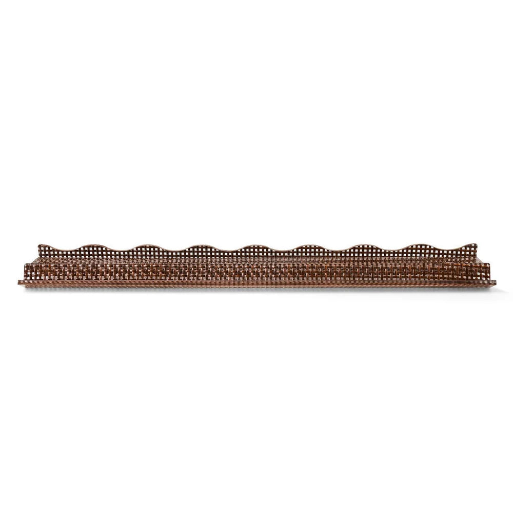 Shoreline Mahjong Rack & Wavy Pusher | 20 Inches | Set of 4 | Chocolate Woven Rattan - *Pre-Order*