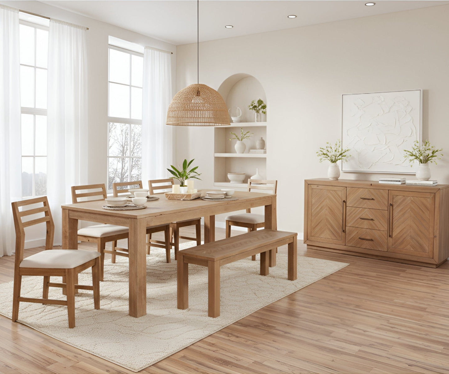 Aiden Dining Table, Natural Weathered