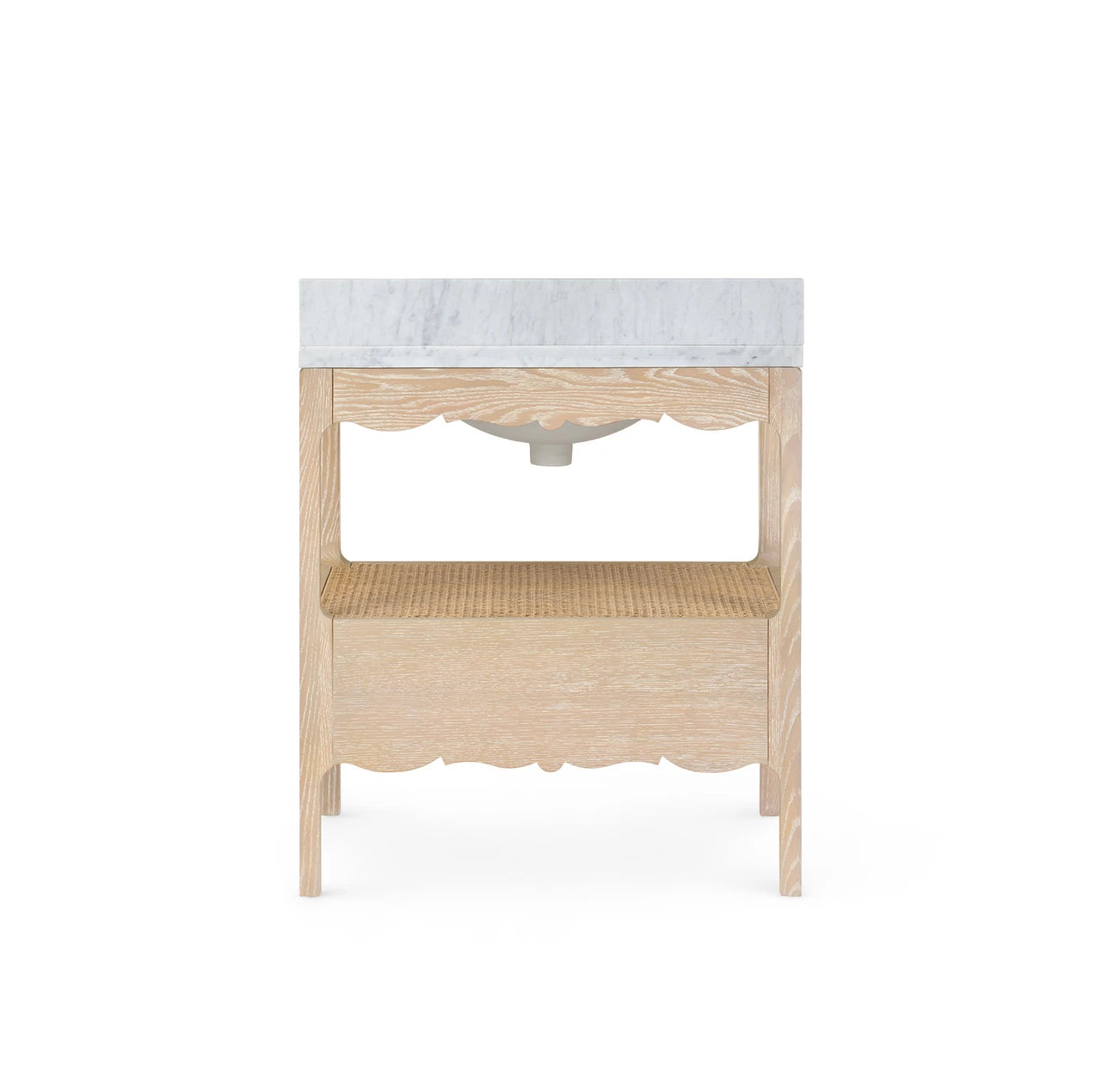 Arianna 1-Drawer Cabinet with 30" Marble Vanity Top, Sand