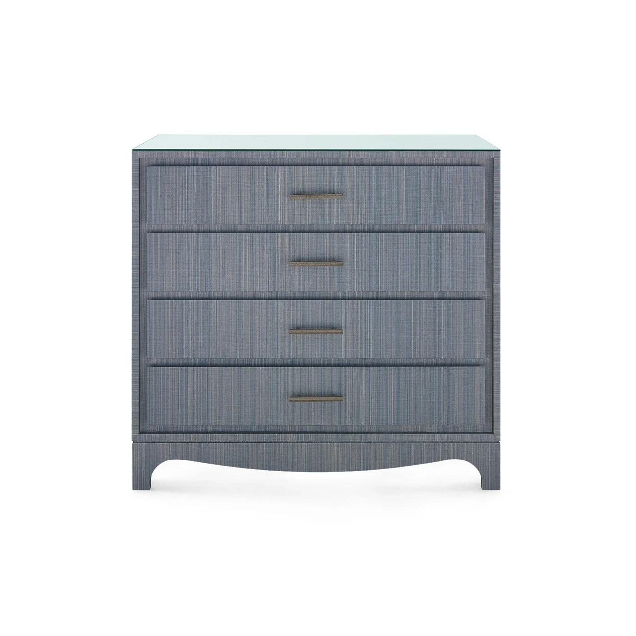 Barrett Large 4-Drawer with Glass Top, Denim Mist