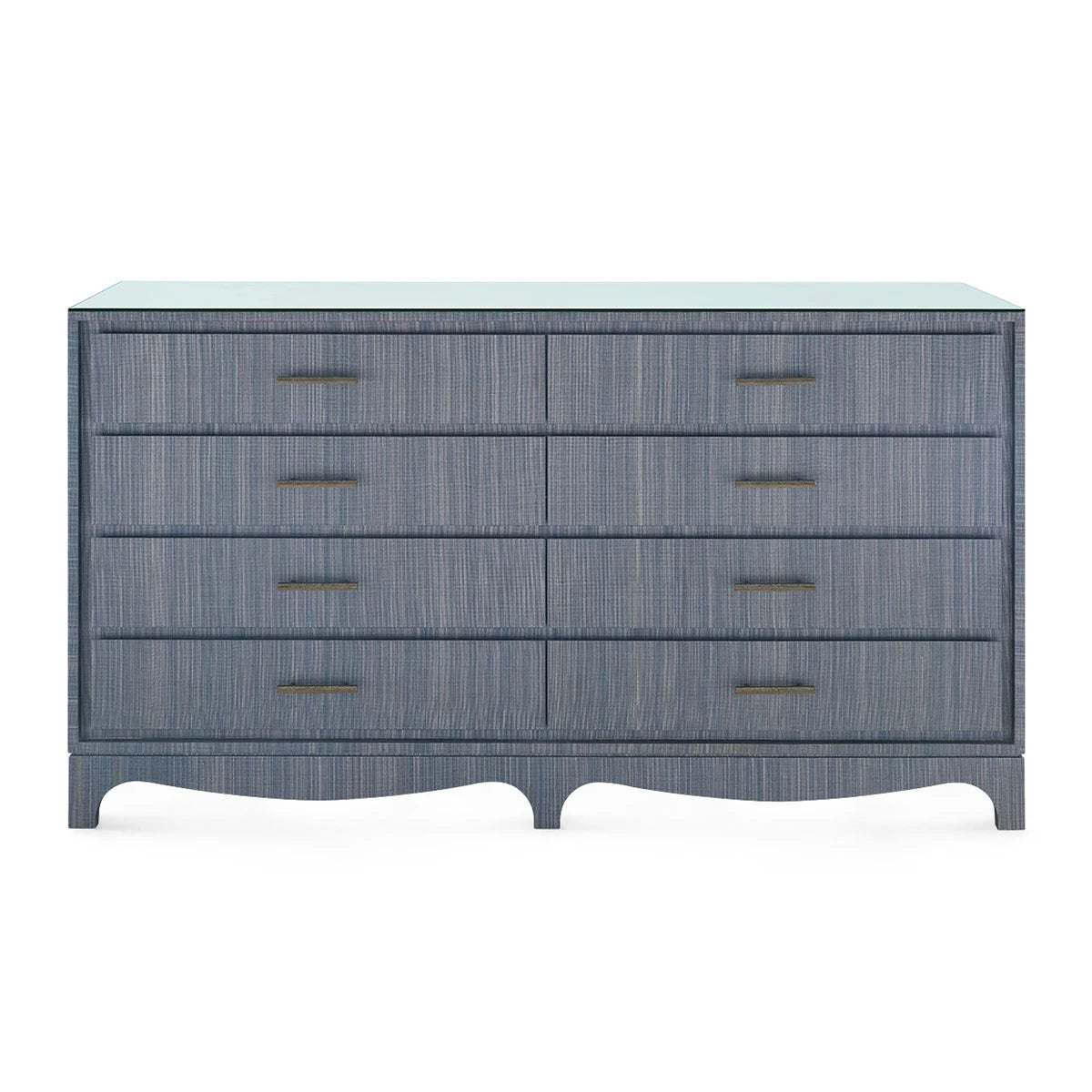 Barrett Extra Large 8-Drawer with Glass Top, Denim Mist