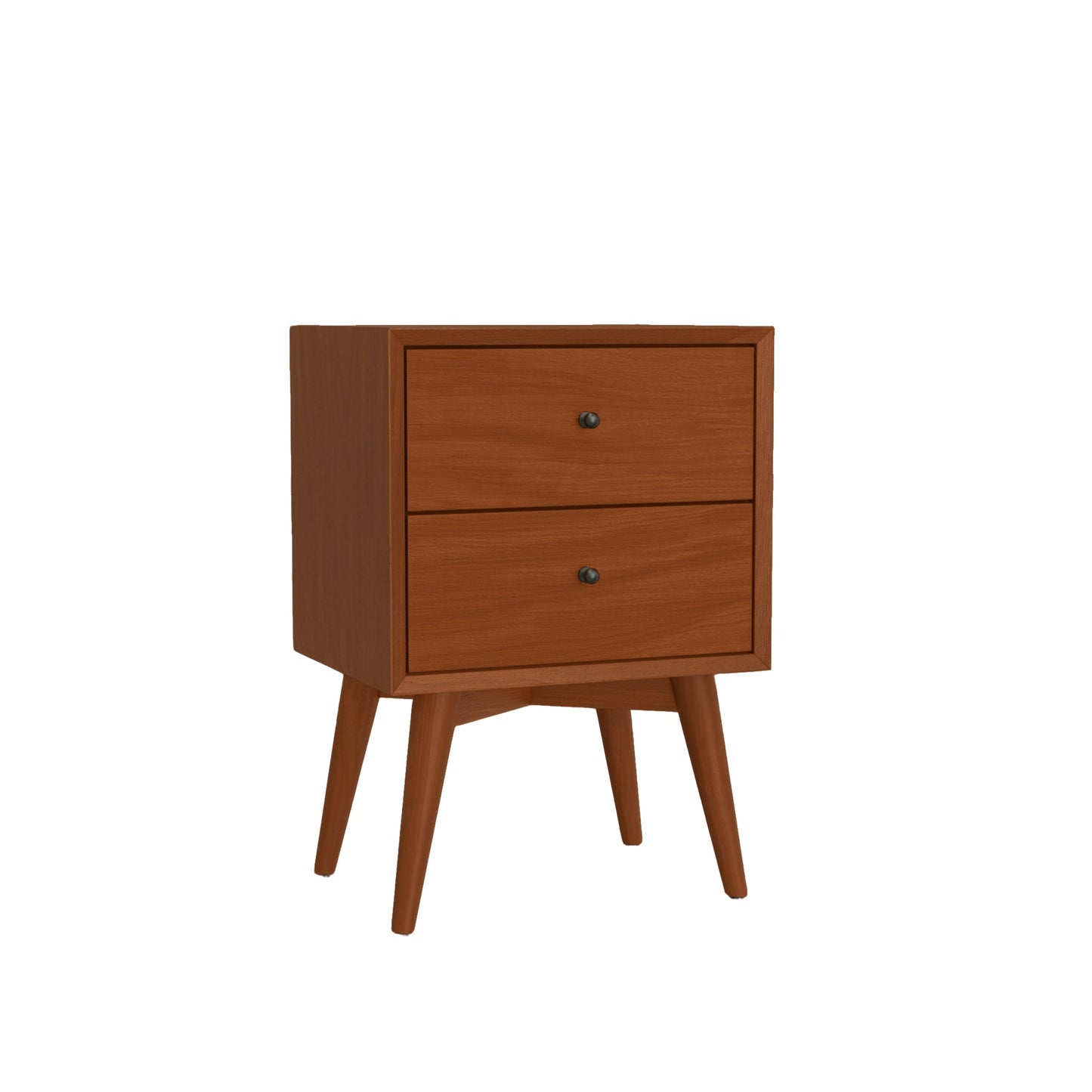 Flynn Mid-Century Nightstand, Chestnut Mahogany