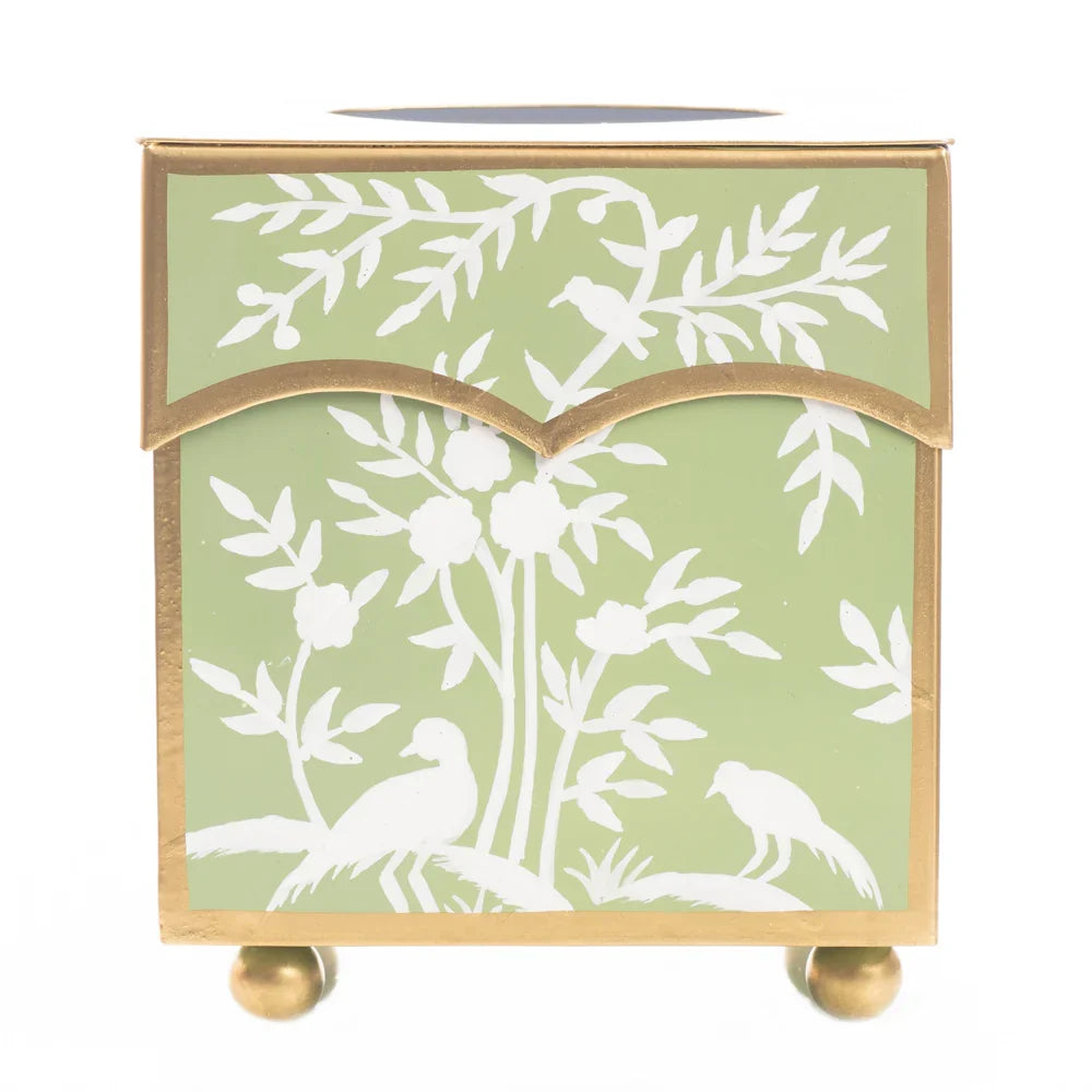 Grass Green & White Wastepaper Basket & Tissue (2 Options)