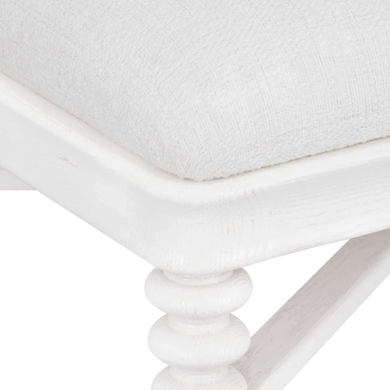 Lawrence Stool, Glazed Whisper White
