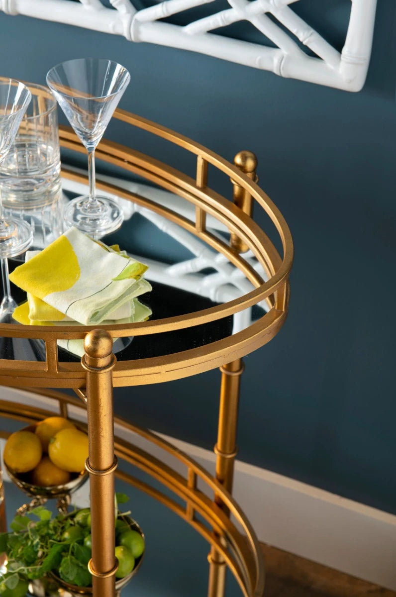 Normandy Bar Cart, Gold Leaf