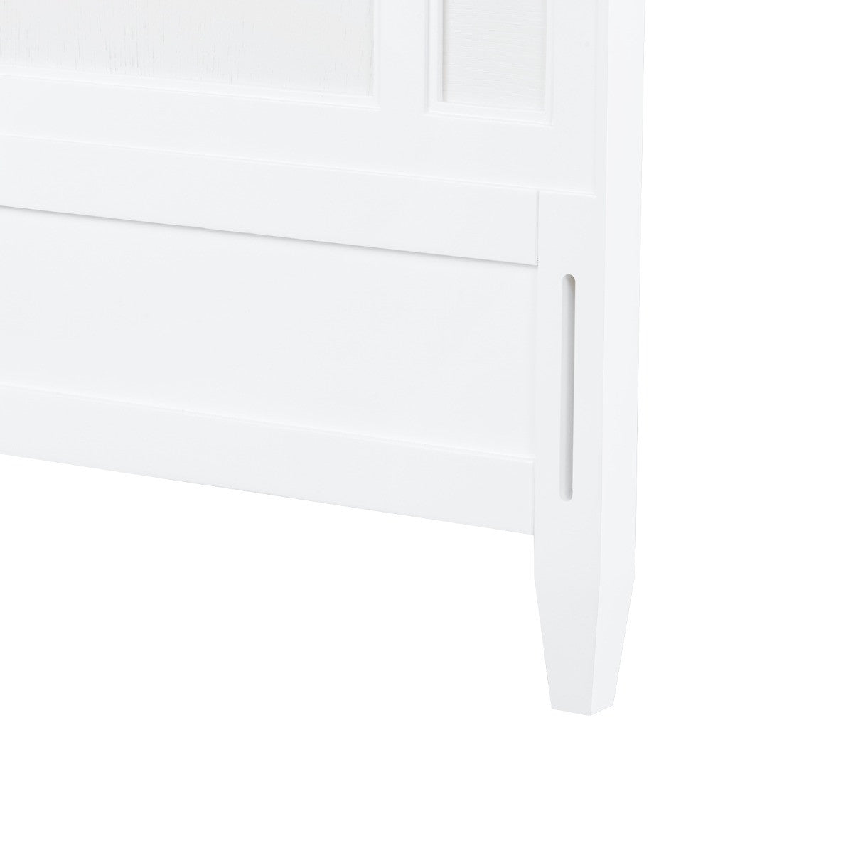 Olivia Queen Headboard With Ryder Bed Frame, Soft White, Vanilla